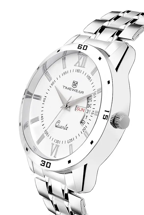 TIMEWEAR Analog Day Date Functioning Stainless Steel Chain Watch for Men