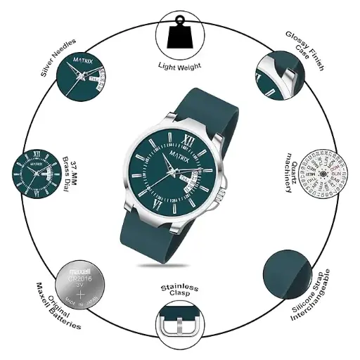 Antique 2.0 Day & Date Softest Silicone Strap Analog Watch for Men & Boys
