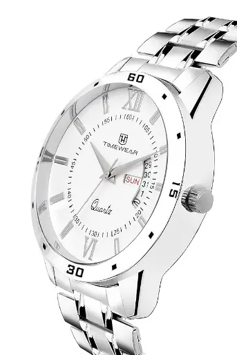 TIMEWEAR Analog Day Date Functioning Stainless Steel Chain Watch for Men